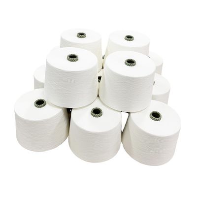 Filati GRS MVS 100% di poliestere riciclato Ne32S Filati di filatura vorticale Bianco grezzo