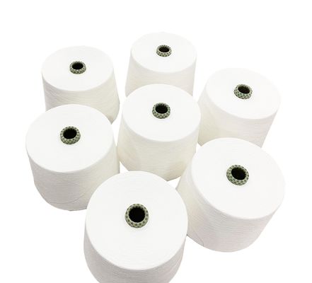 Filati di poliestere/viscosa TR 80/20 miscelati di spandex core spunt raw white yarn for denim fabric