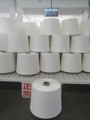 Filati di poliestere/viscosa TR 80/20 miscelati di spandex core spunt raw white yarn for denim fabric